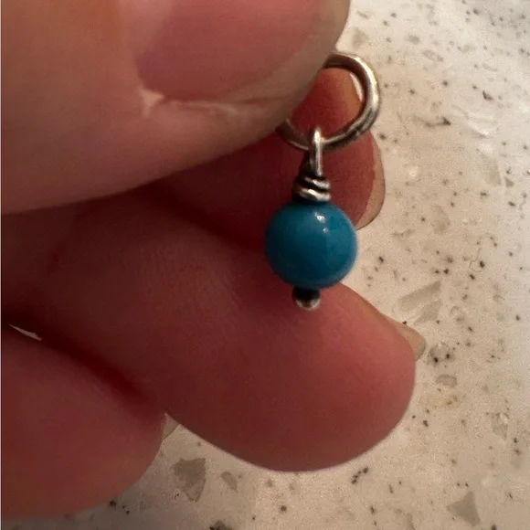 James Avery glass enhancer bead in teal - Picture 2 of 3